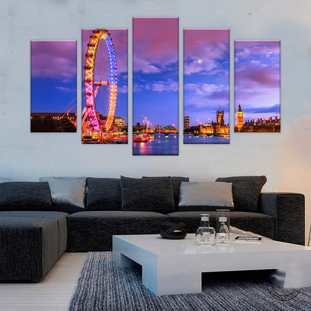 5 panel wooden frame London Eye